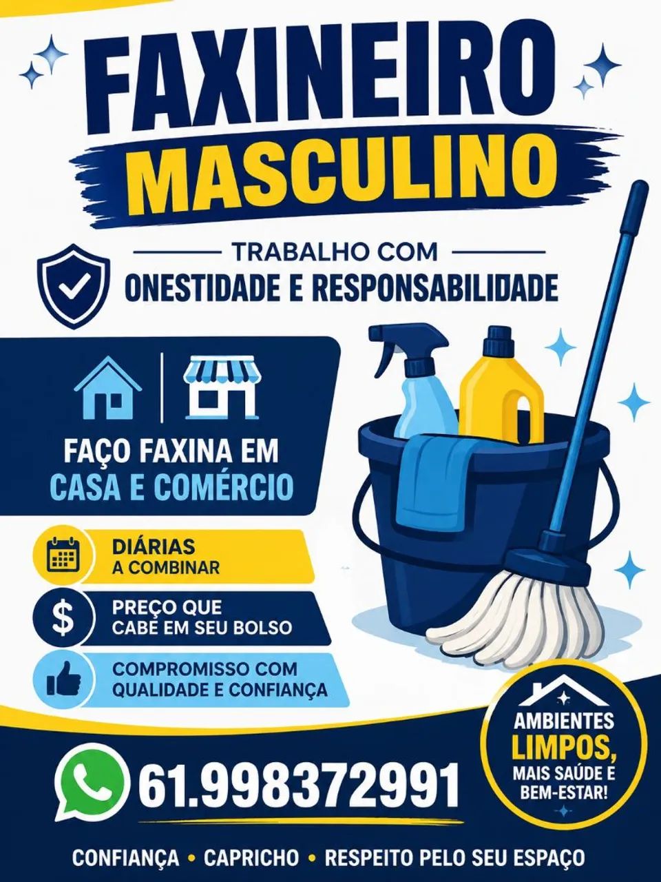 Faxineiro masculino 