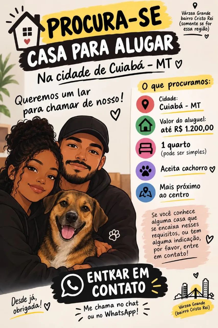 Procura se casa, no valor de até 1.200