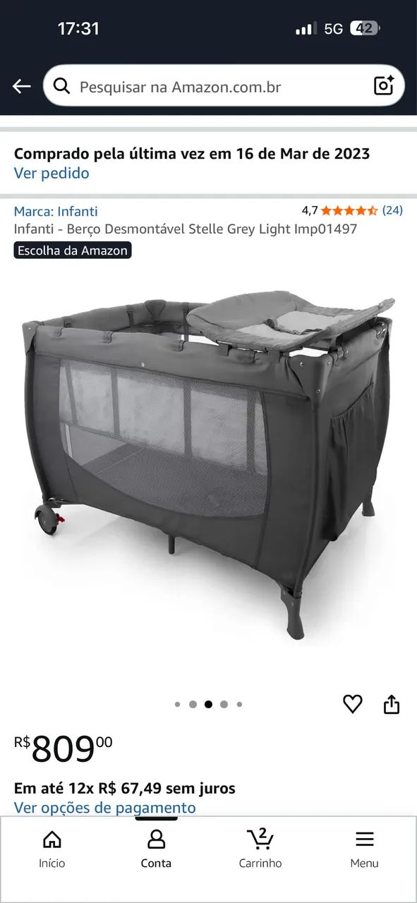 Cercadinho/ berço portátil  - Foto 5