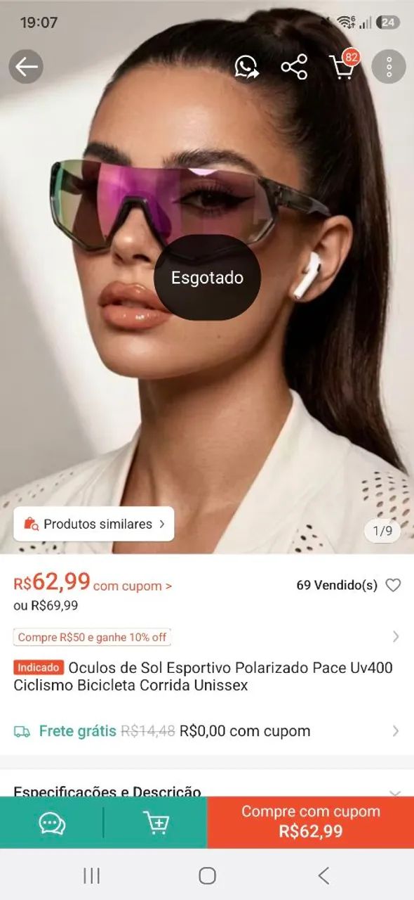 Óculos baixa pace (nuca usado)
