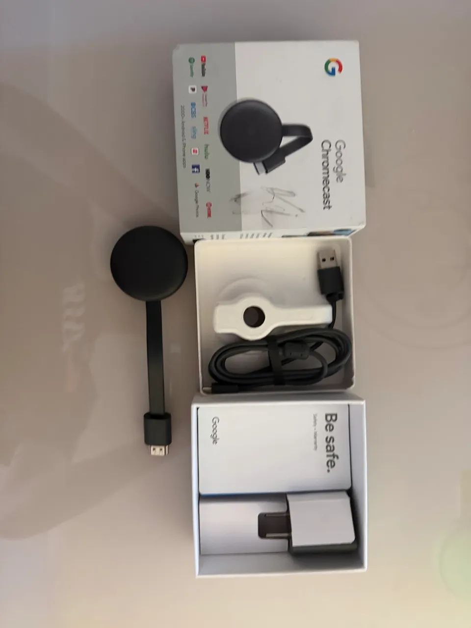 Google Chromecast 3ª Geração Full HD - Na caixa