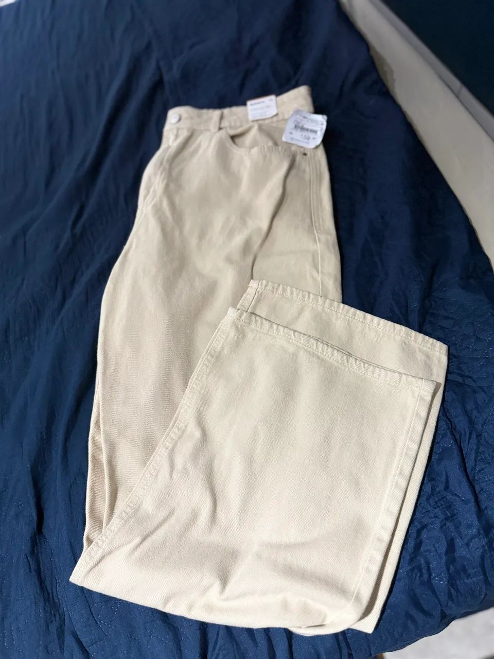 Calça wide leg creme 