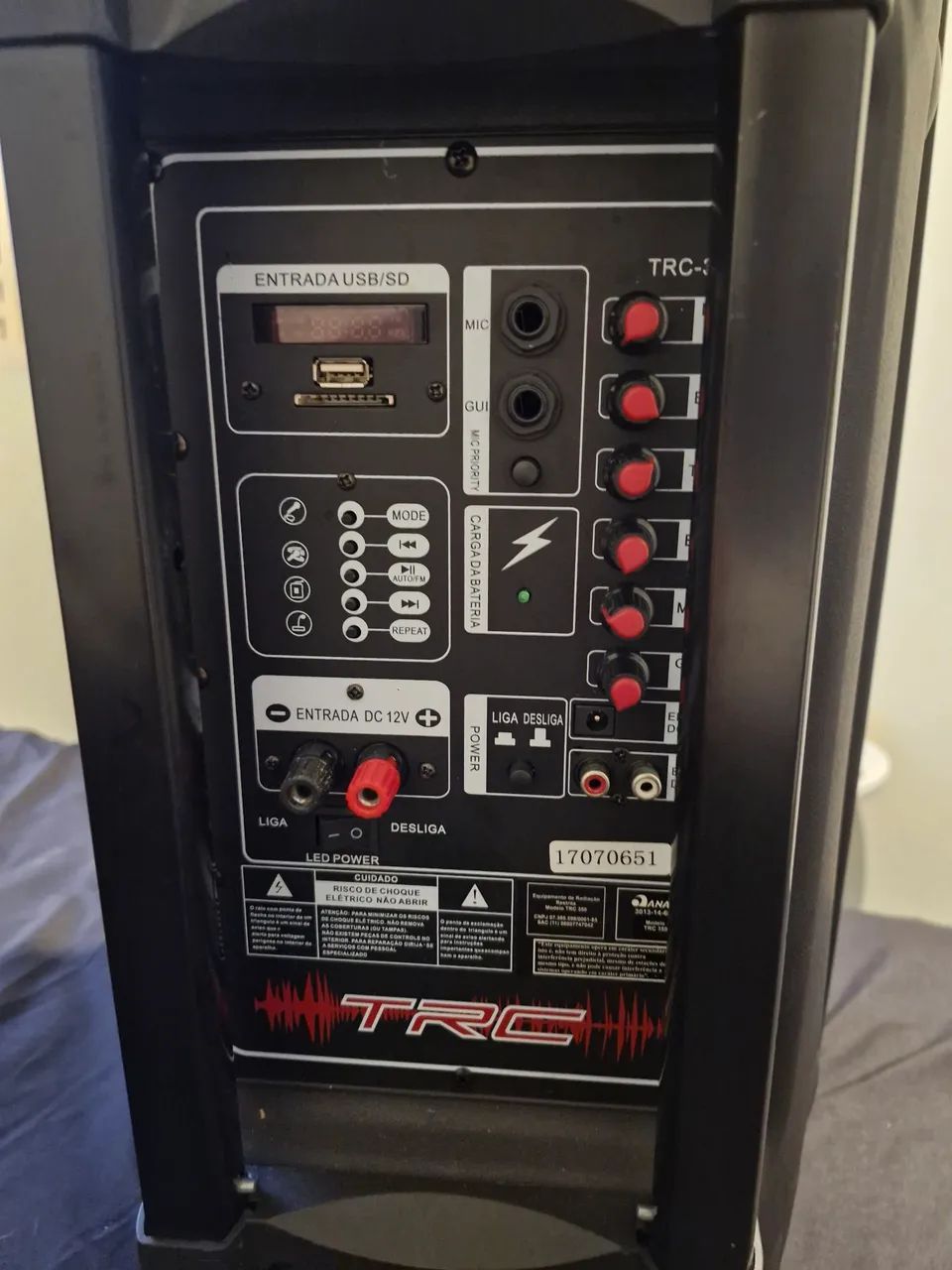 Caixa de Som Bluetooth TRC 359 - 360 W Rms c/ 2 microfones - Foto 4