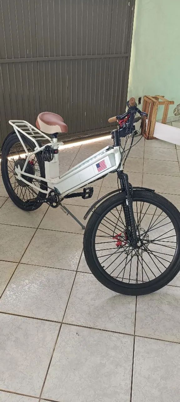 Bicicleta elétrica 800w com alarme e trava - Foto 5