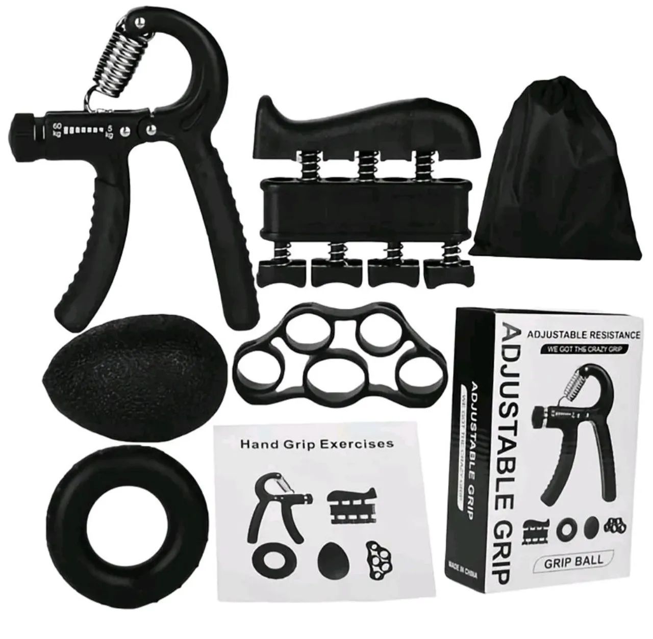Kit Fortalecedor de mão e antebraço ajustável com 5 peças 