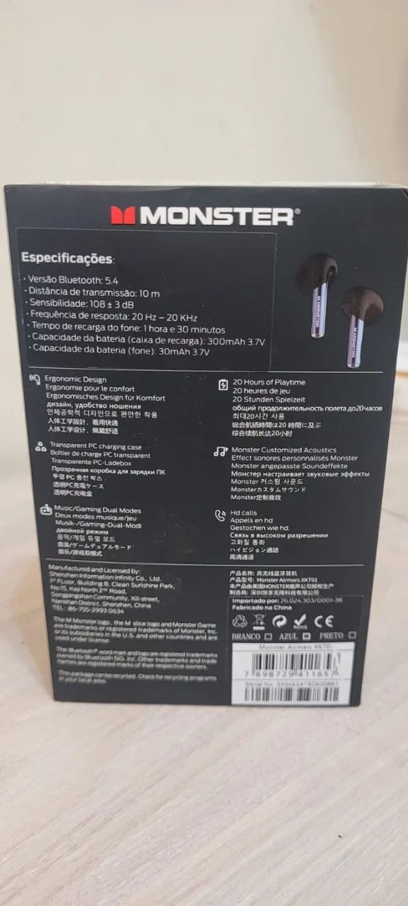 Fone Bluetooth Monster Airmars XKT01 - Foto 4