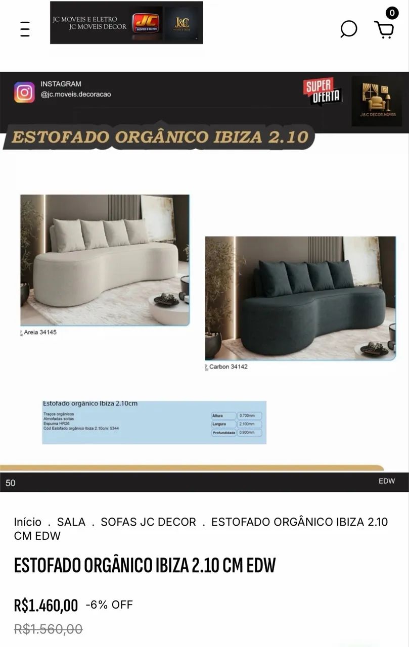 ESTOFADO IBIZA ORGÂNICO 2.10M - Foto 4