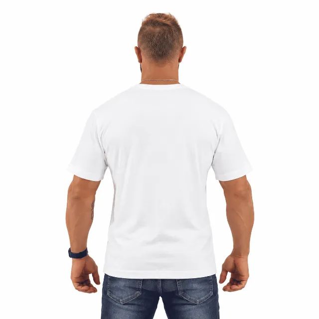 Kit 5 Camisetas 100% Algodão - Brancas - Foto 3