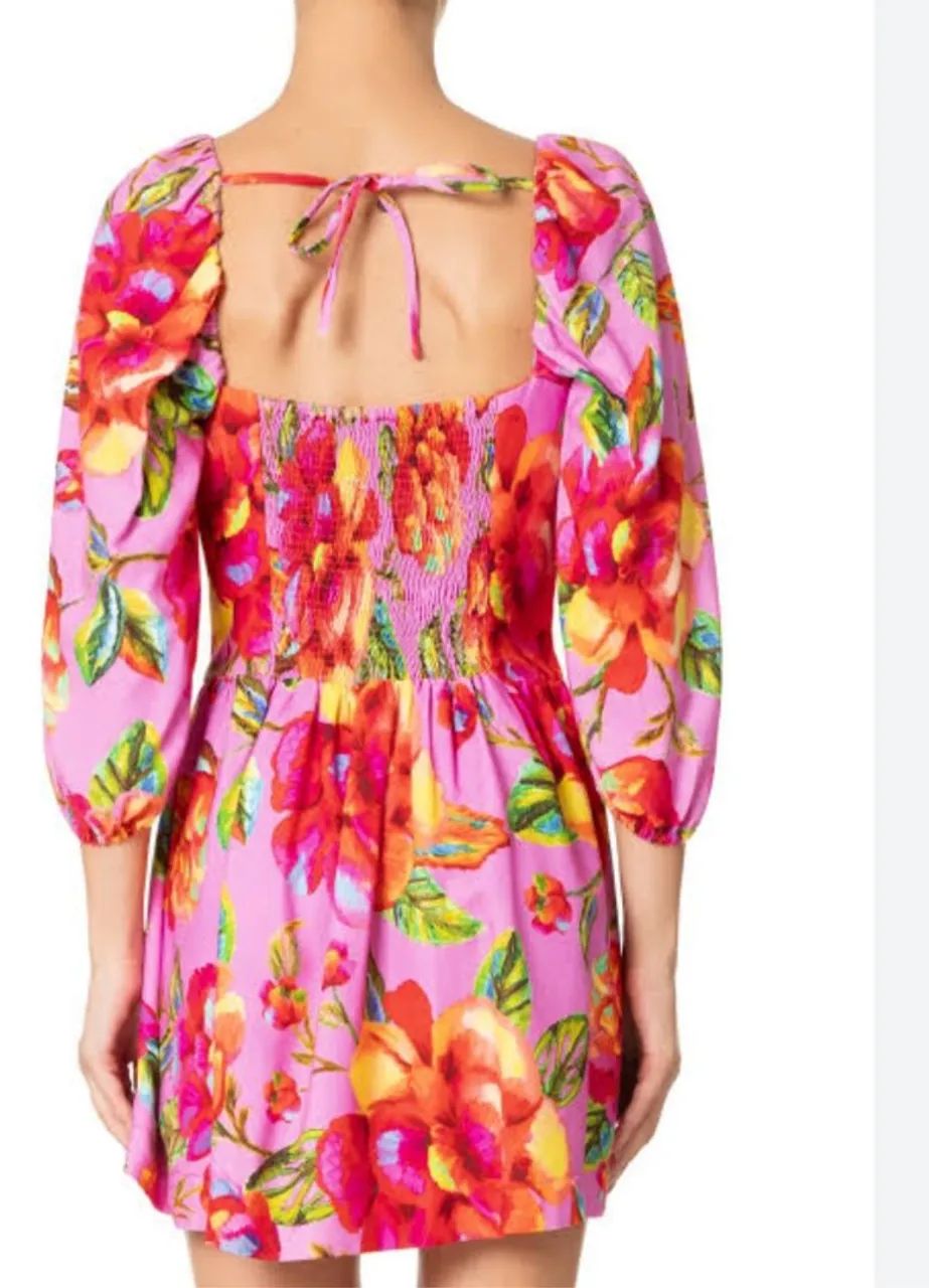 Vestido curto em linho farm.  - Foto 3