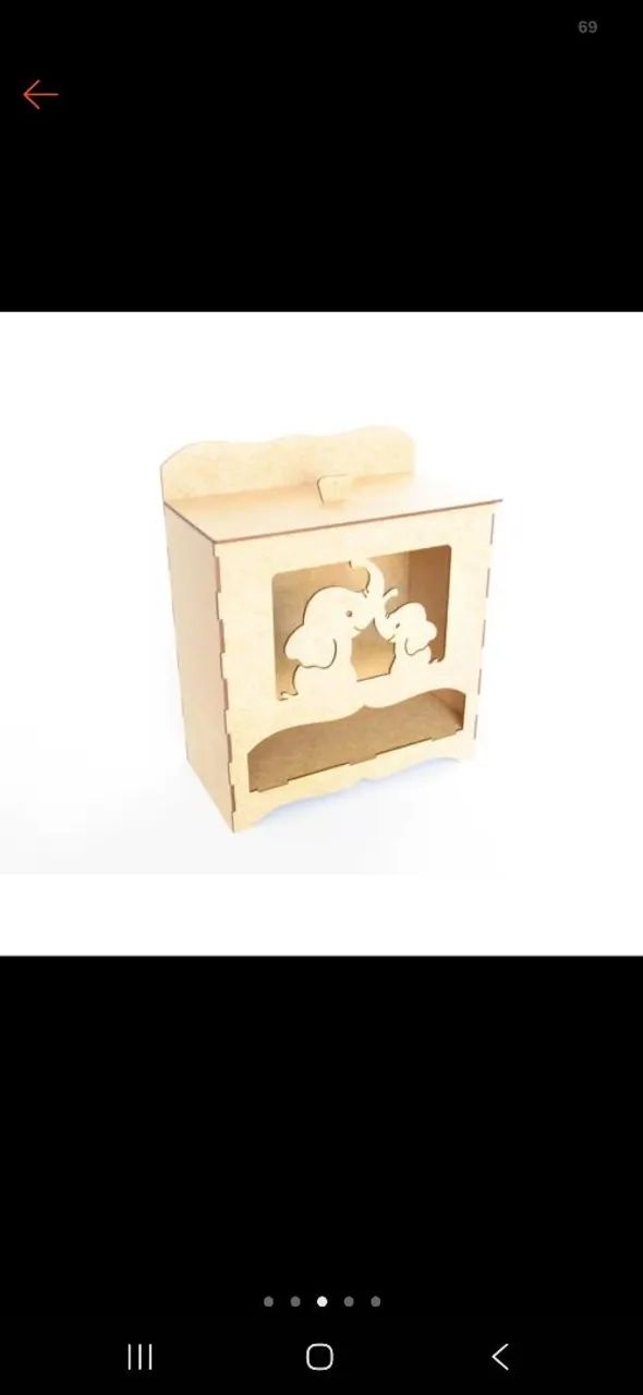 Kit higiene bebê MDF Cru Elefantinho - Foto 4