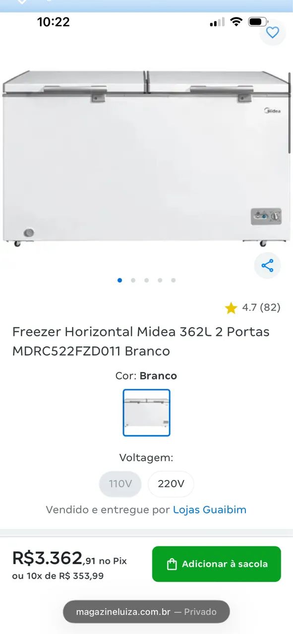 Freezer Midea 2 portas 362L - Foto 5