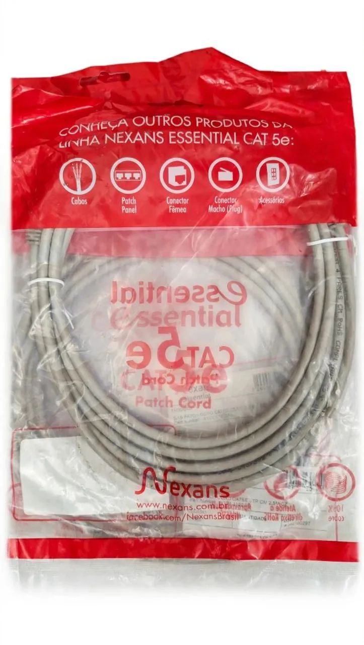 Patch Cord Cinza Nexans Essential  CAT5e 2,5M - Foto 3