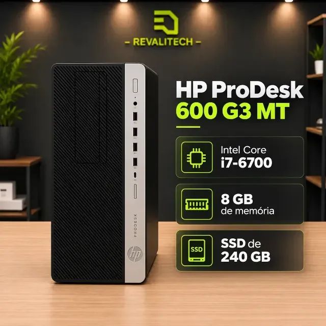 Kit Desktop Hp Prodesk 600 G3 Mt I7 6700 8gb 240gb Win11