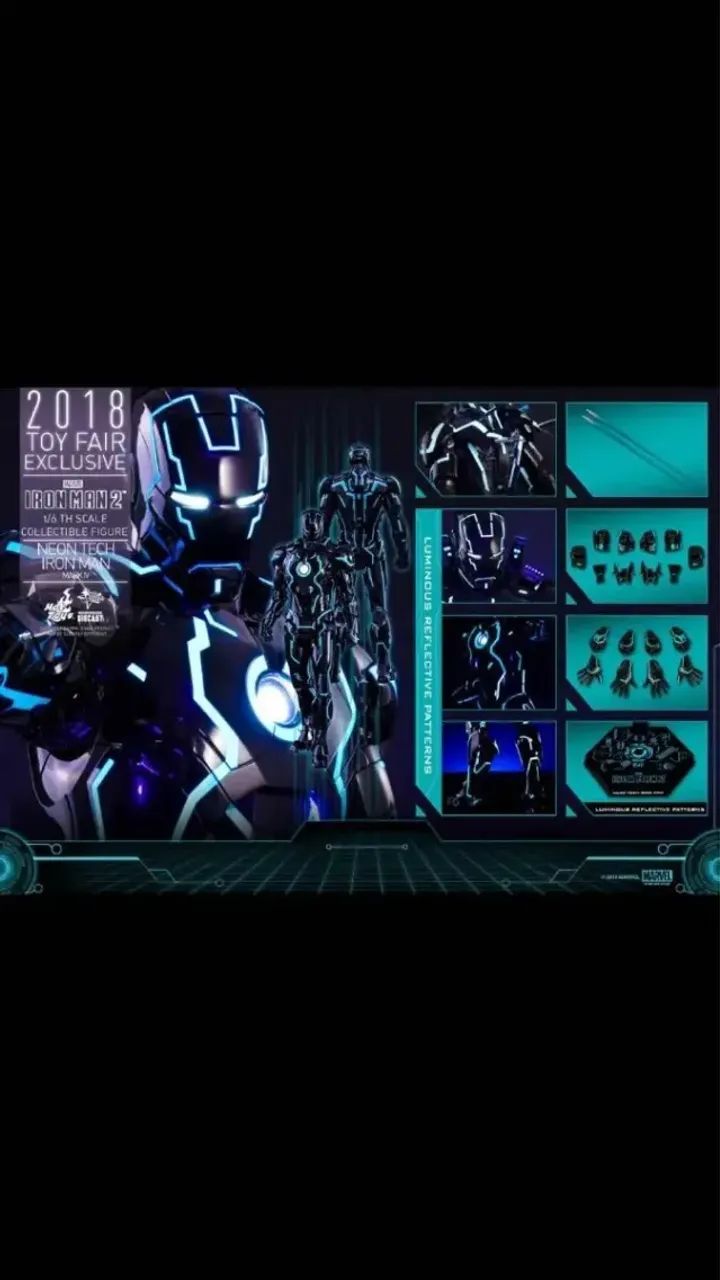 Iron Man Hot Toys Neon Tech Mark Iv Toy Fair Homen ferro Iron Man
