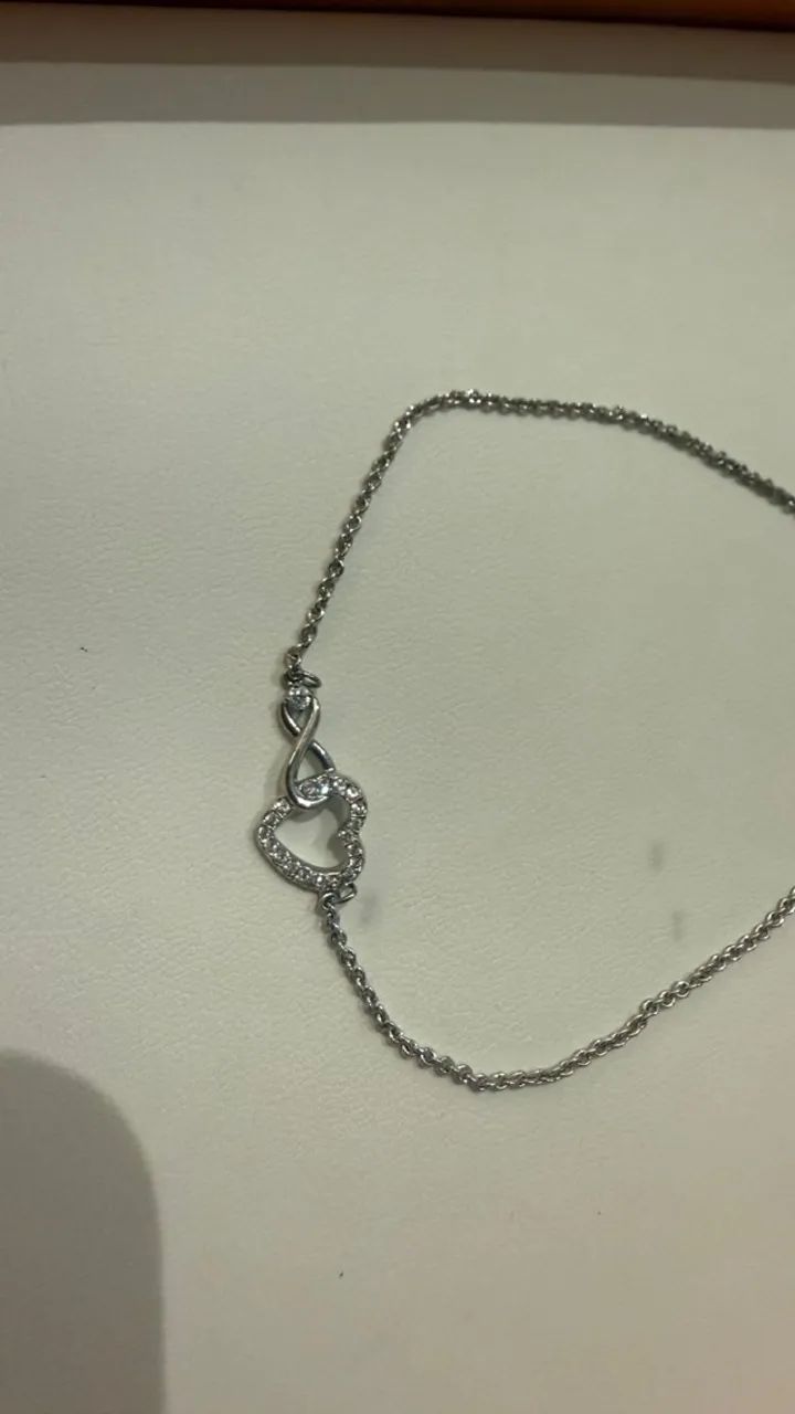Pulseira Swarovski Hyperbola Infinito e Coração Original | Excelente Estado - Foto 3