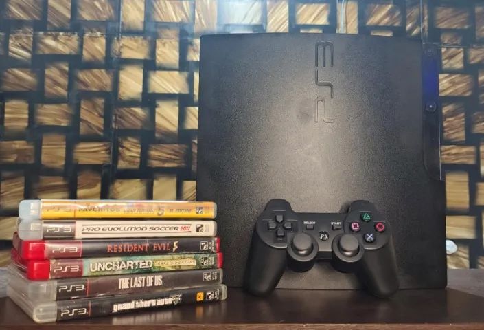 Playstation 3 Slim controle e jogos