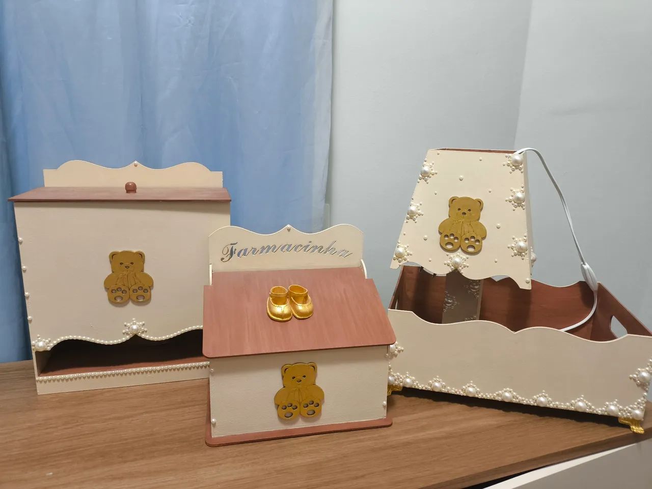 Enxoval bebê kit de caixas decoração quarto bebê 