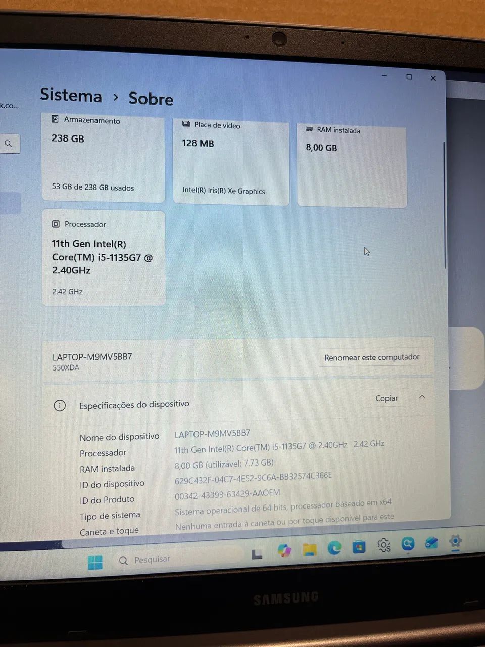 Notebook Samsung i5- 11 geração  - Foto 3
