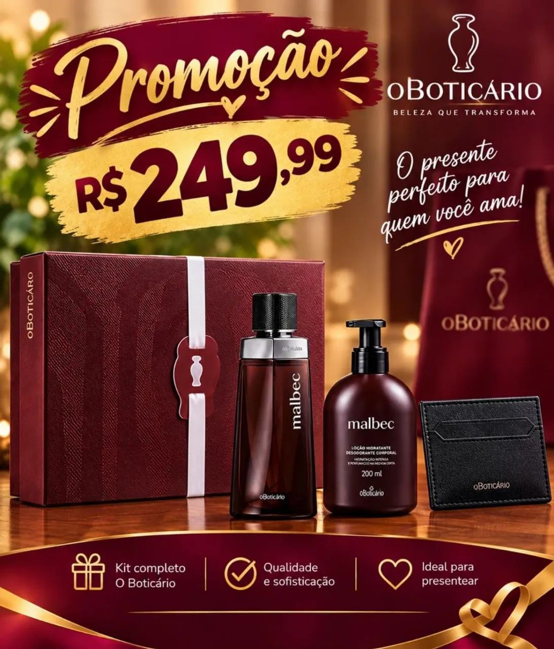 Kit malbec o boticário 