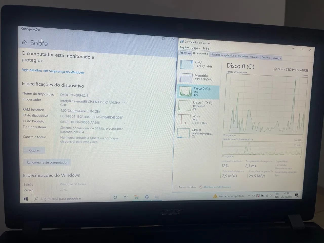 Notebook ACER com SSD - Foto 2