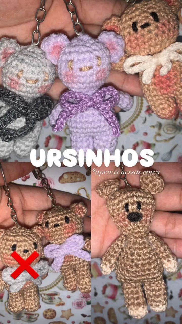 Chaveiros de crochê 