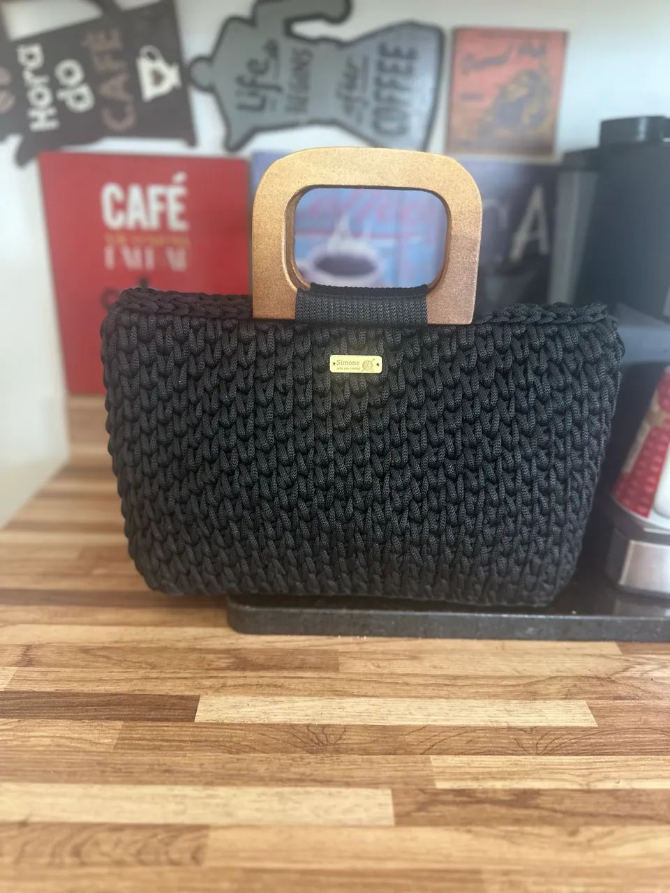 Bolsa Cloe preta em crochê  - Foto 3