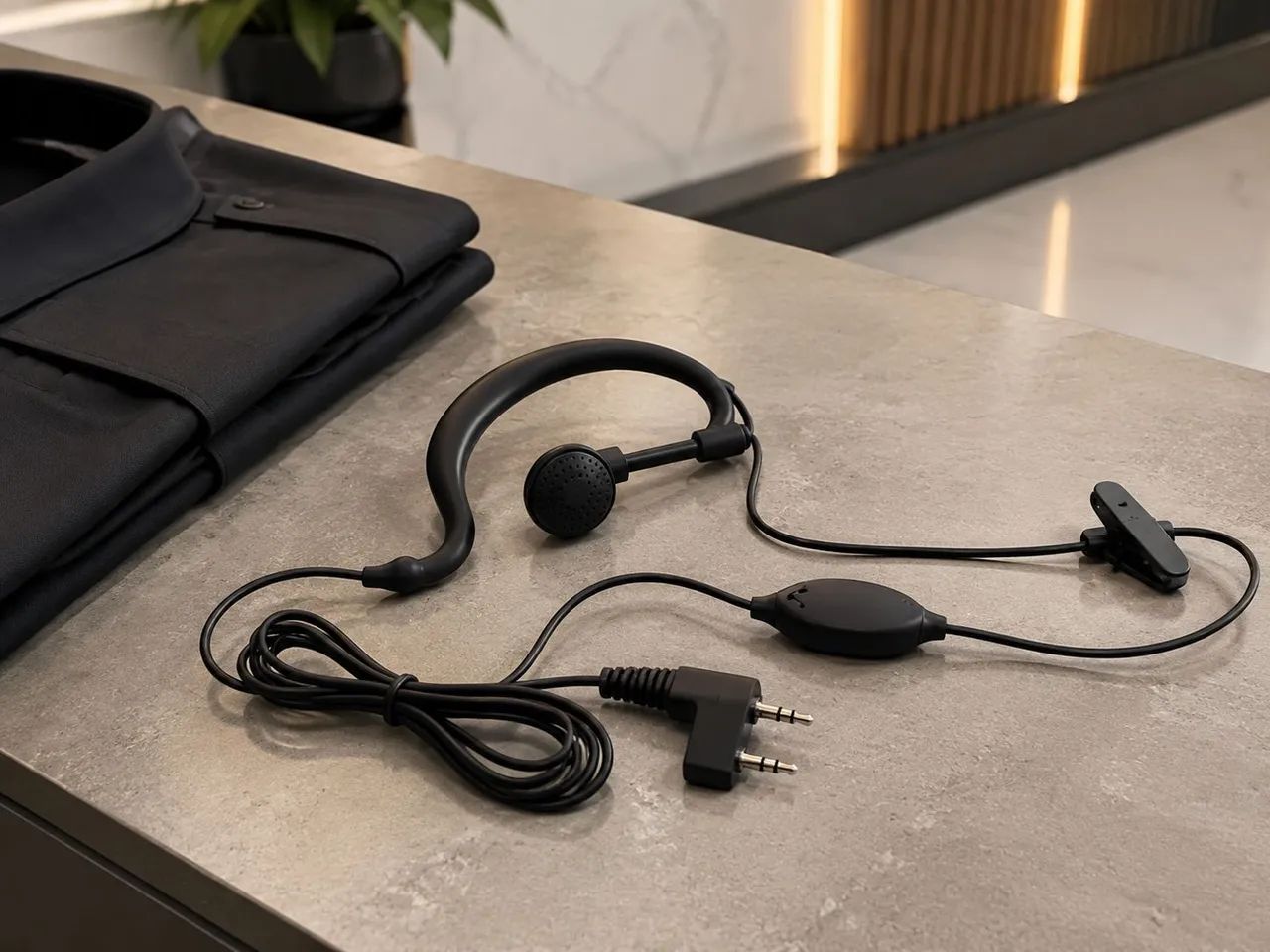 Fone Auricular com Microfone e Conector 2 Pinos para Rádio Comunicador - Foto 2