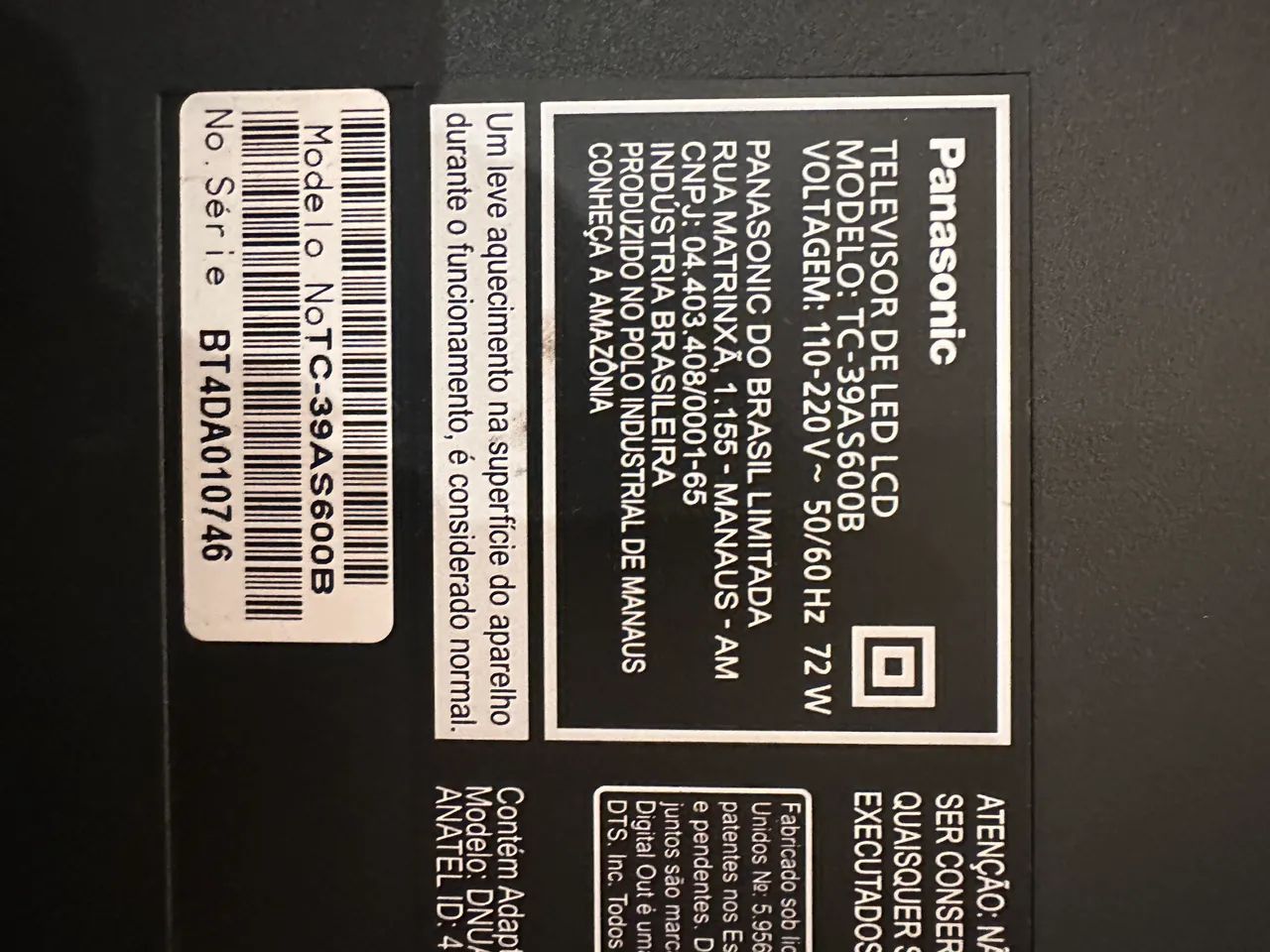 TV Panasonic TC-39AS600B é uma Smart TV de 39 polegadas com resolução Full HD (1080p) - Foto 5