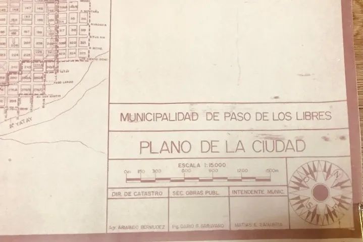 Mapa antigo do plano da cidade argentina de Paso de Los Libres - Foto 3