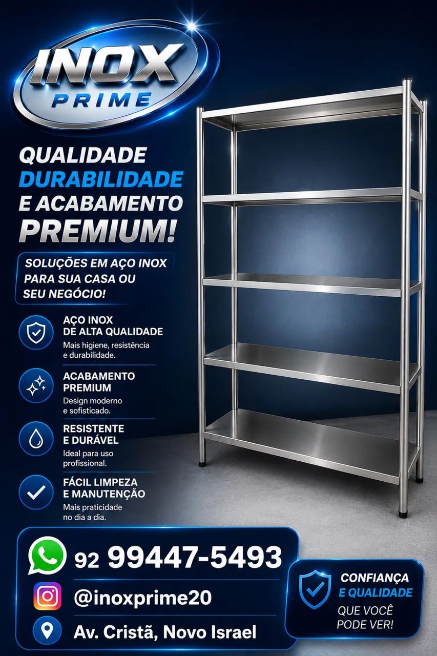 Estantes em inox sob medida 