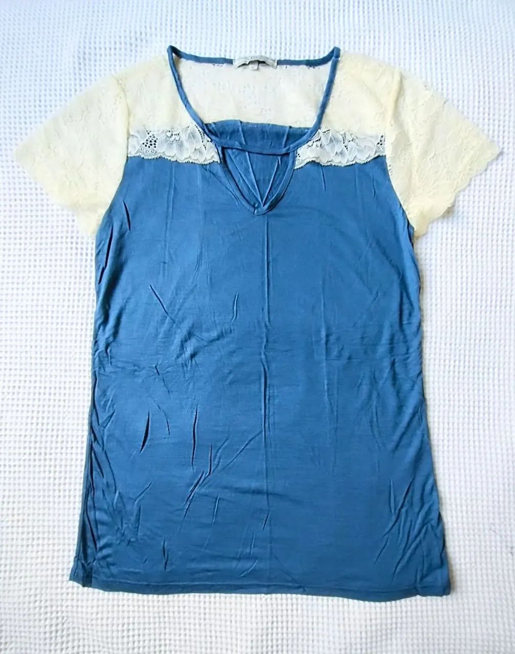 Blusa Azul Renda - Siberian - Foto 2