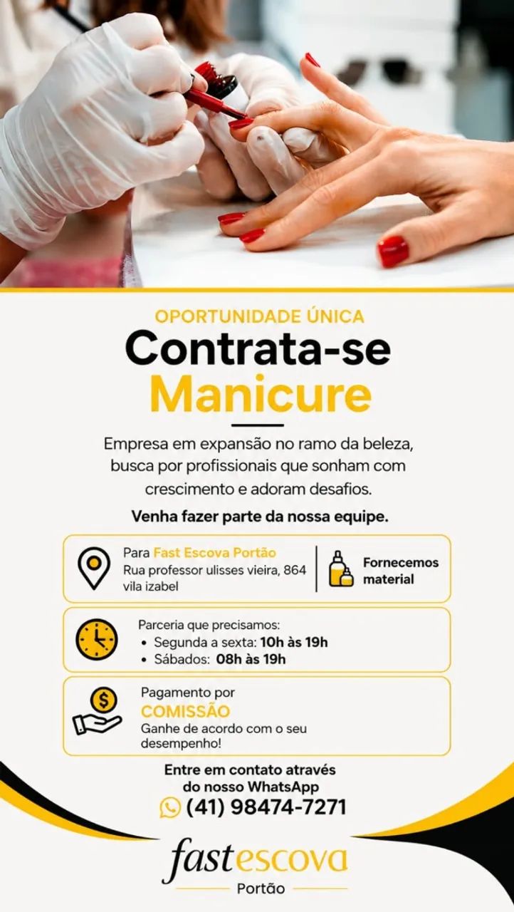 Vaga para manicure 