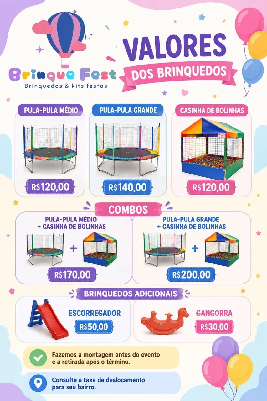 ALUGUEL DE BRINQUEDOS 
