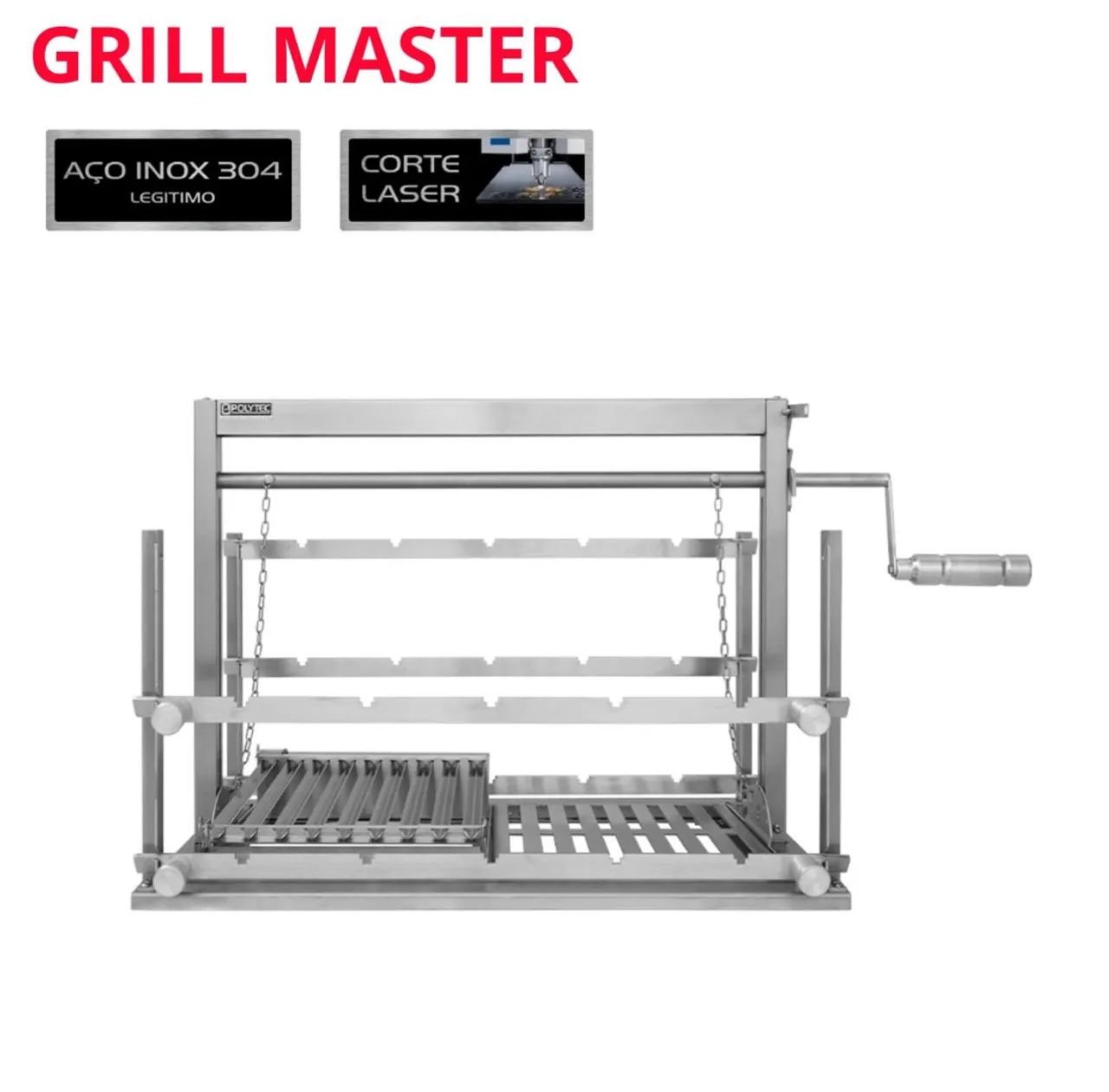 GRELHA CHURRASQUEIRA INOX POLYTEC