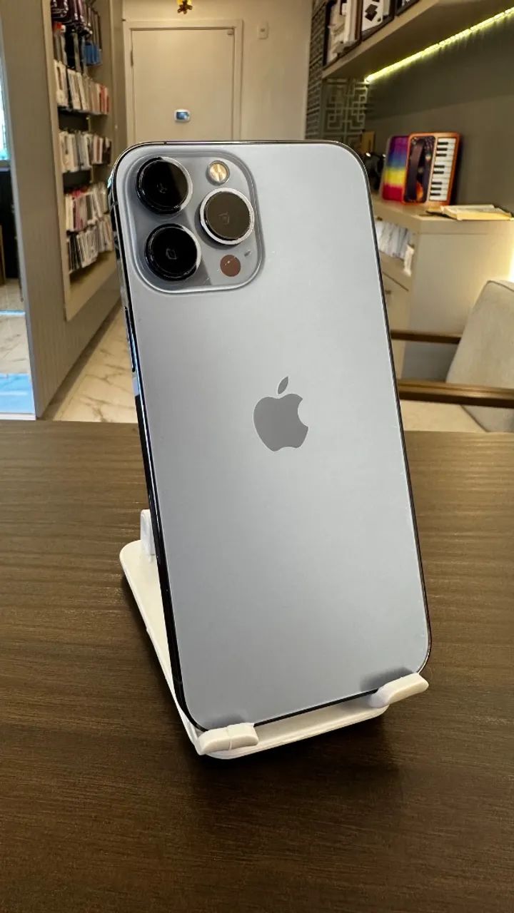 IPHONE 13 PRO MAX 128GB AZUL SEMINOVO / LOJA FÍSICA - Celulares e