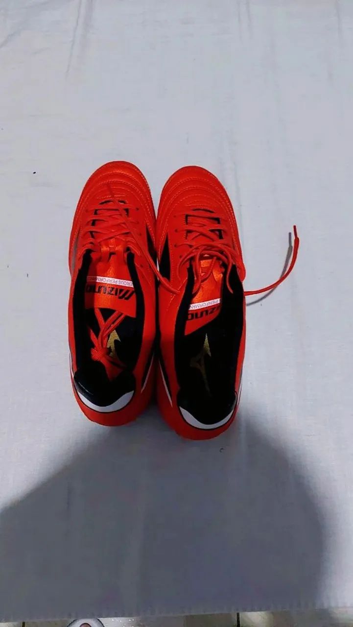 Chuteira Mizuno Morelia Classic Md Laranja - Calçados Esportivos