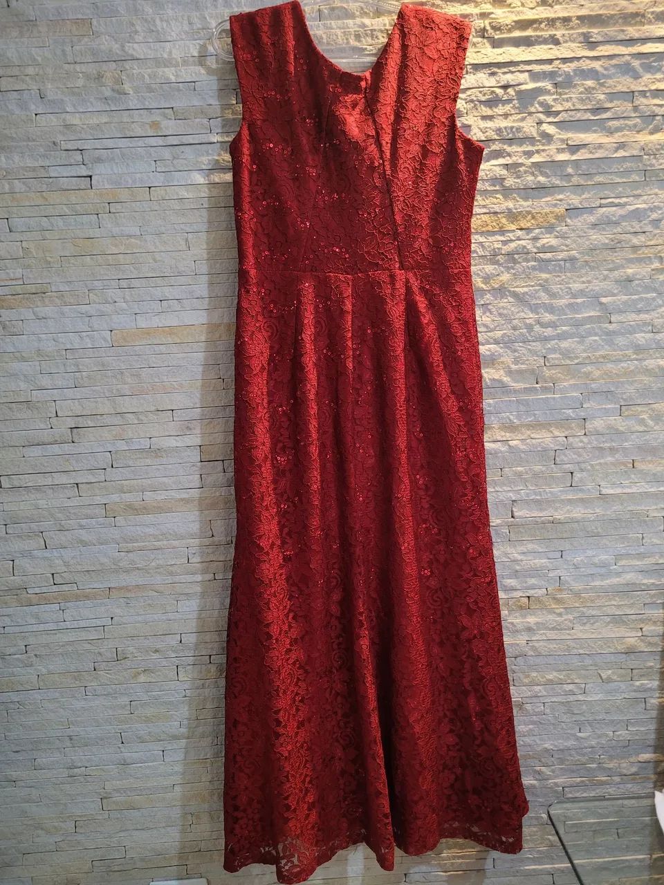Vestido de festas em renda com brilho G - Foto 3