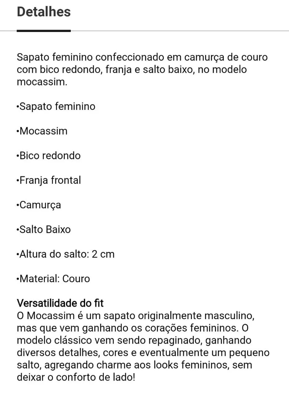 Sapato mocassim em couro com franja (37) - Foto 5