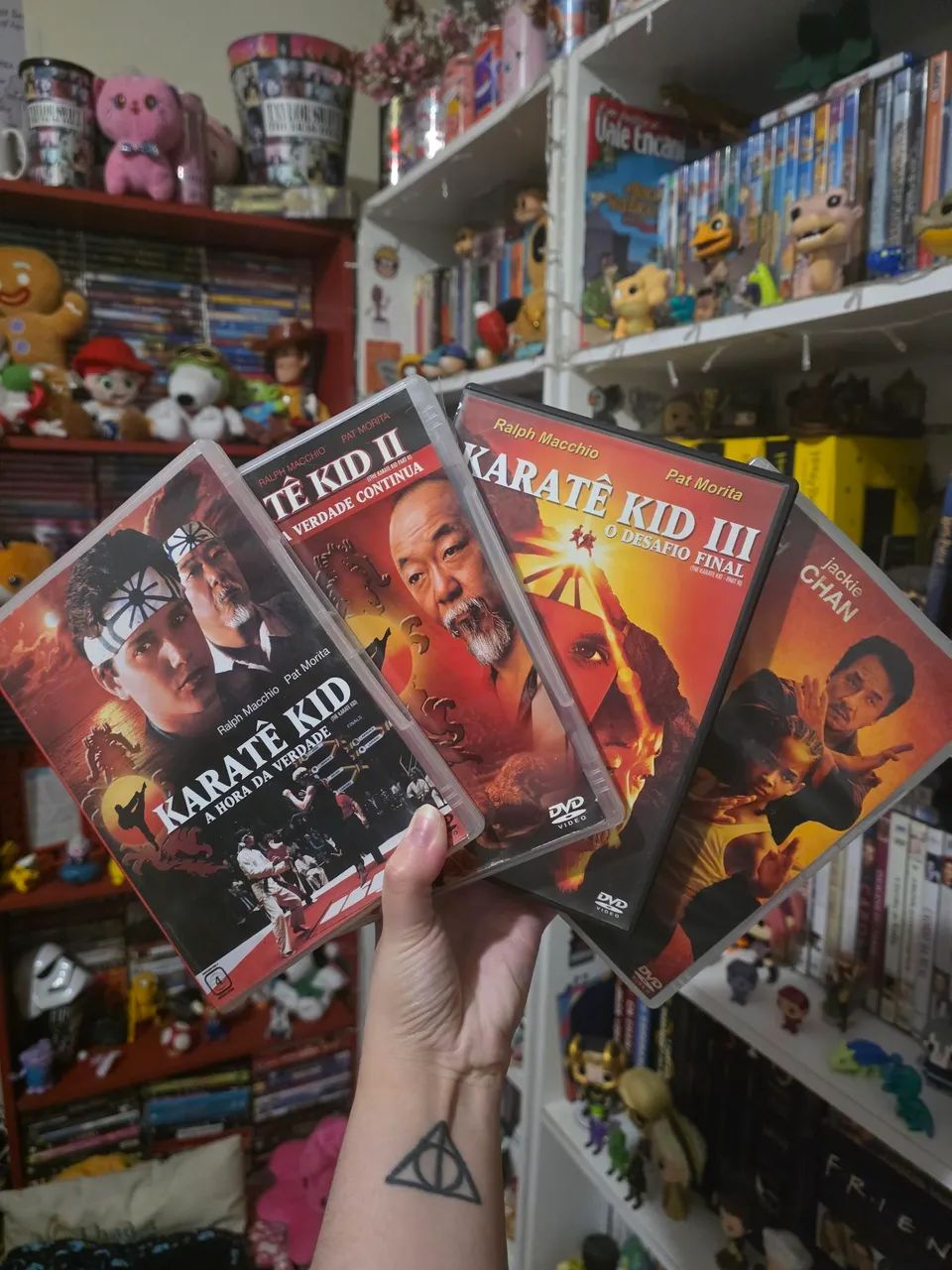 dvds karate kid 1, 2, 3 e jackie chan