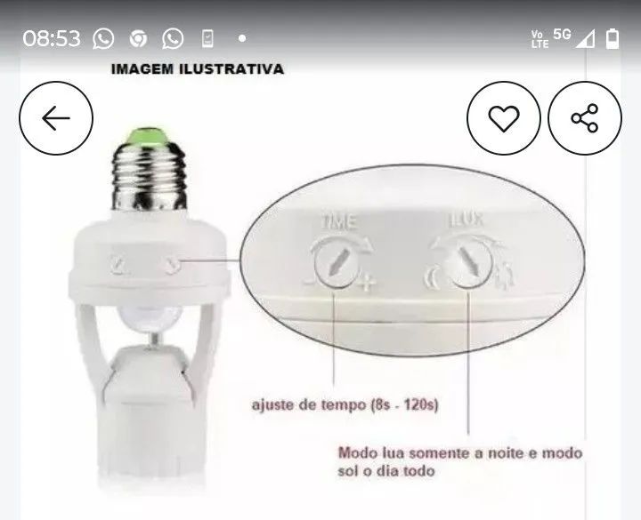 DNI Sensor de presença e fotocélula para soquete E-27 - Foto 4