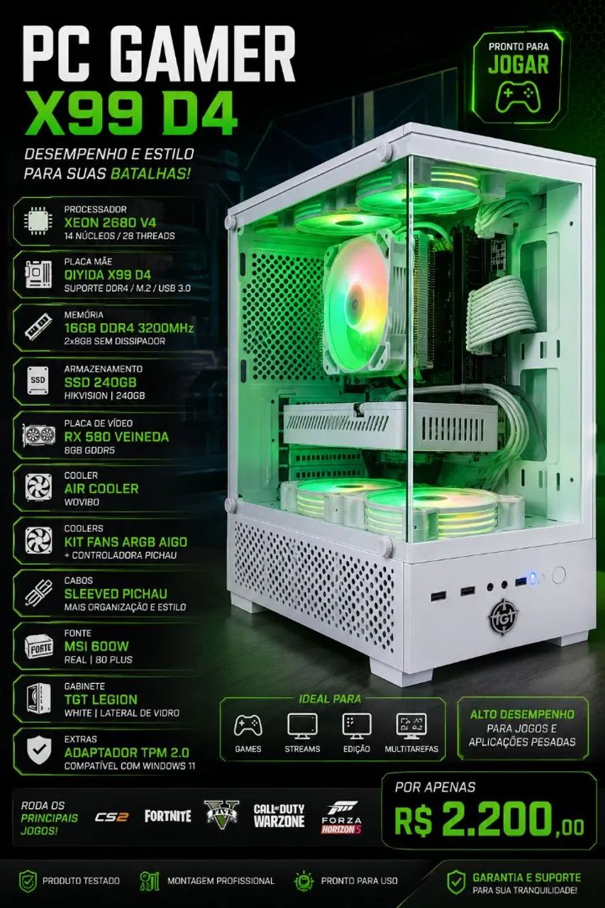 CPU Gamer com Placa RX580
