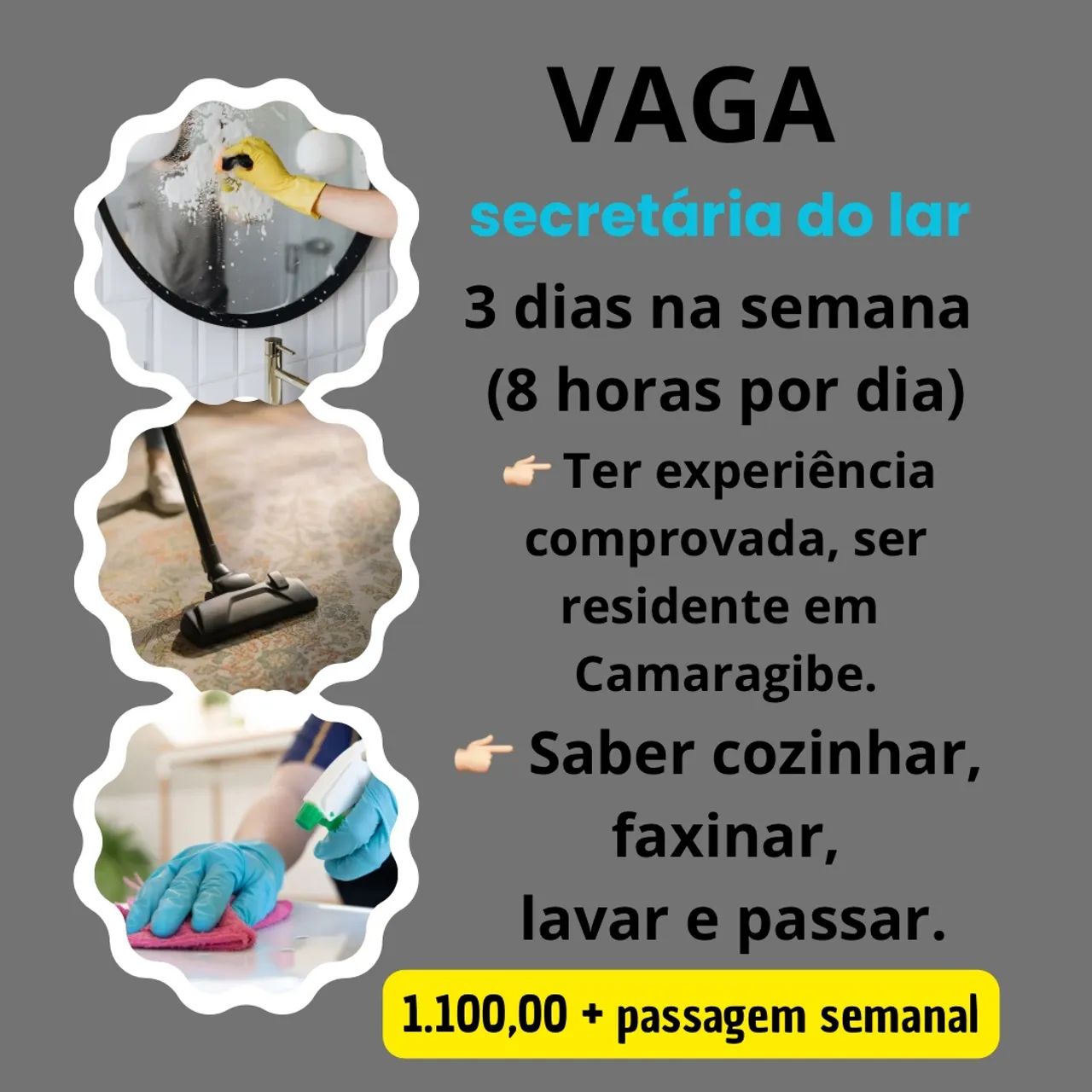 VAGA - secretária do lar 