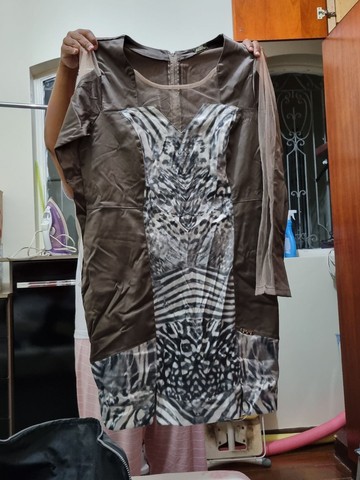 Vestido social manga longa 46