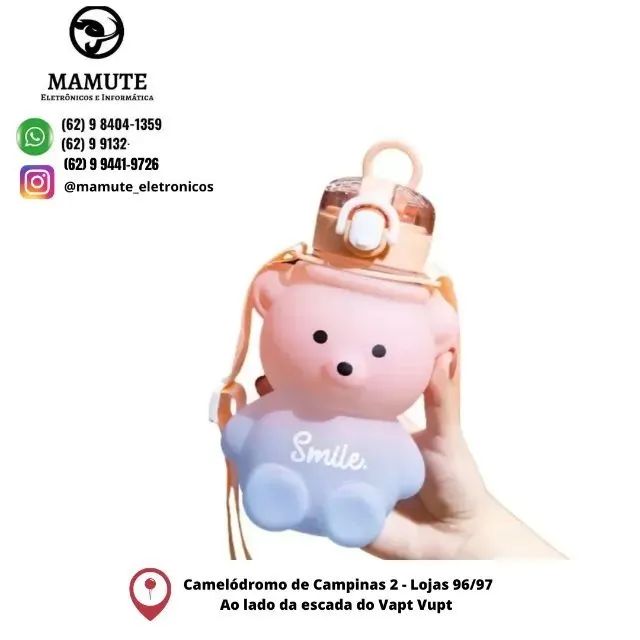 Garrafa de água infantil de Urso Degradê - 800ML