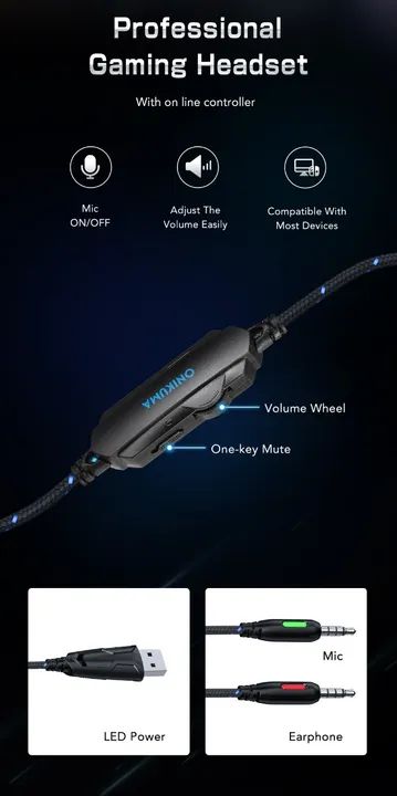 Headset Onikuma K1b Para Pc Xbox Ps4 Celular - Foto 4