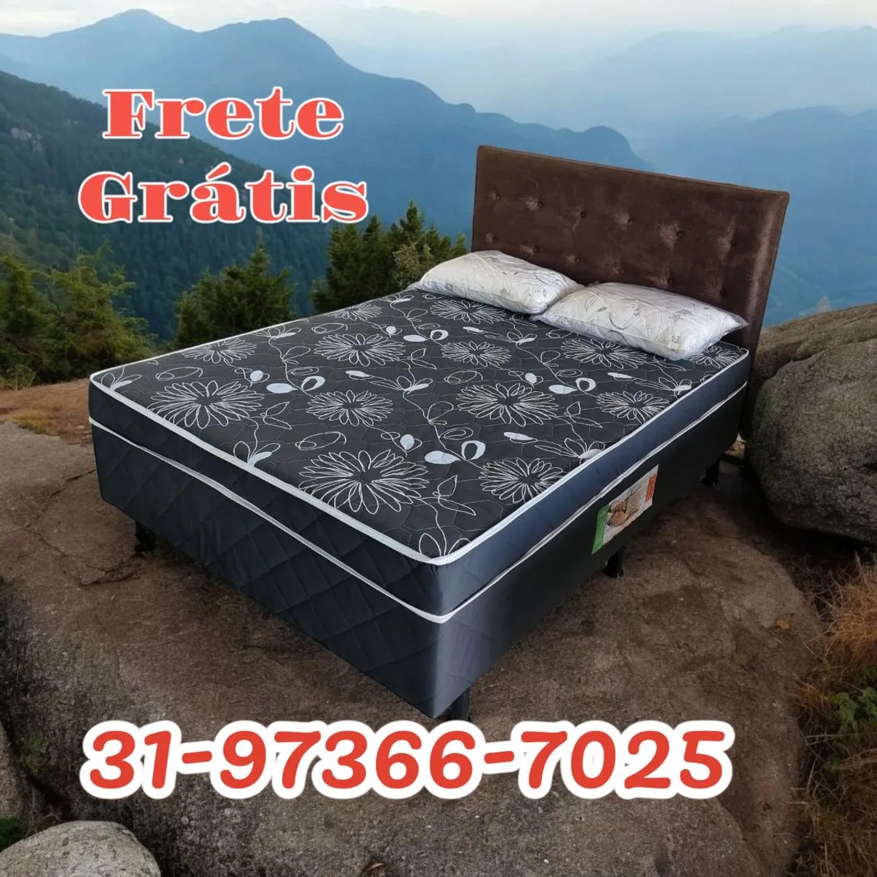 CAMA BOX CASAL + CABECEIRA + ENTREGA GRÁTIS 