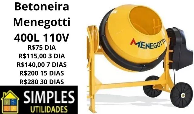 Betoneira 400L locação 