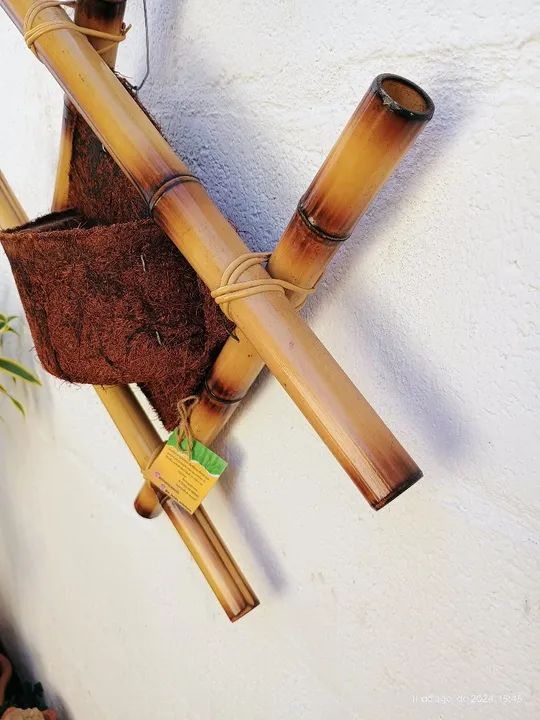 CACHEPÔ DE BAMBU ORQUÍDEA DECORAÇÃO JARDIM PRESENTE  - Foto 2
