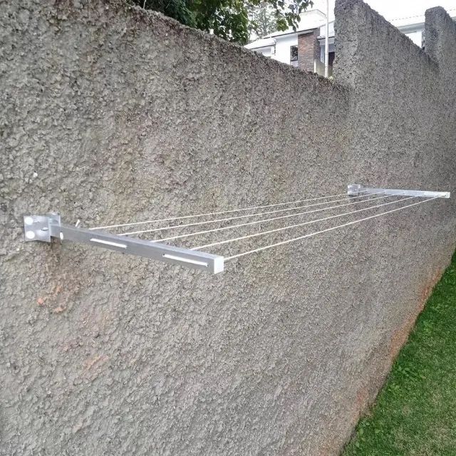 Varal De Parede Aluminio  Reforçado Até 50 Kg - 4 Metros
