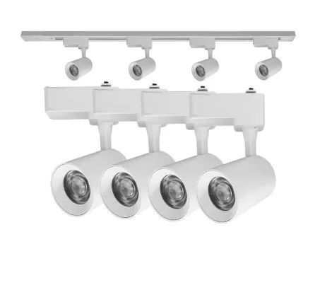 Kit Trilho Eletrificado 1m + 4 Spots LED 7W COB | Luz Quente ou Fria | Preto ou Branco 